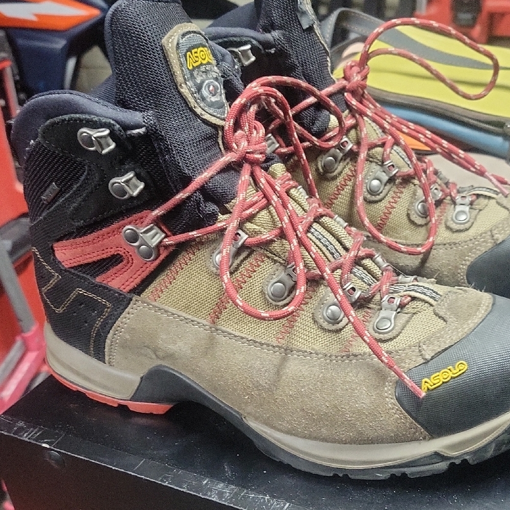 Asolo Men's Hiking Boots - Black, Red, Tan